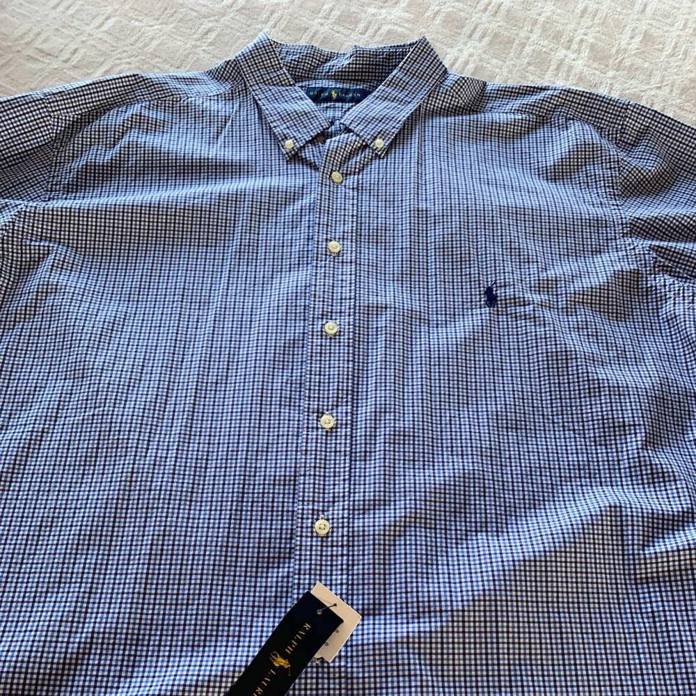 Ralph Lauren Men's Blue Gingham Shirt